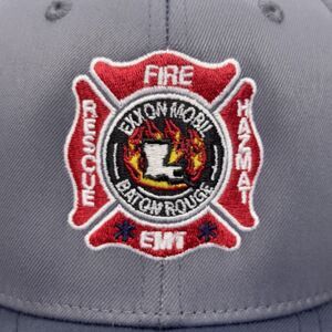 Fire Department Hat XS Grey Logo Embroidered Exxon Mobil Baton Rouge Petroliana